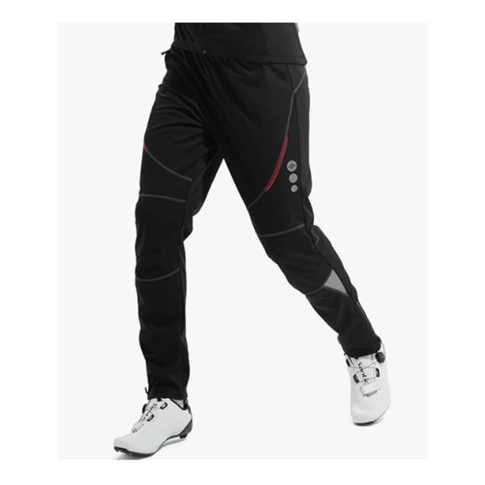 Santic Men's Black Long Fleece Thermal Windproof Winter Cycling Pants Size XL - Picture 2 of 7